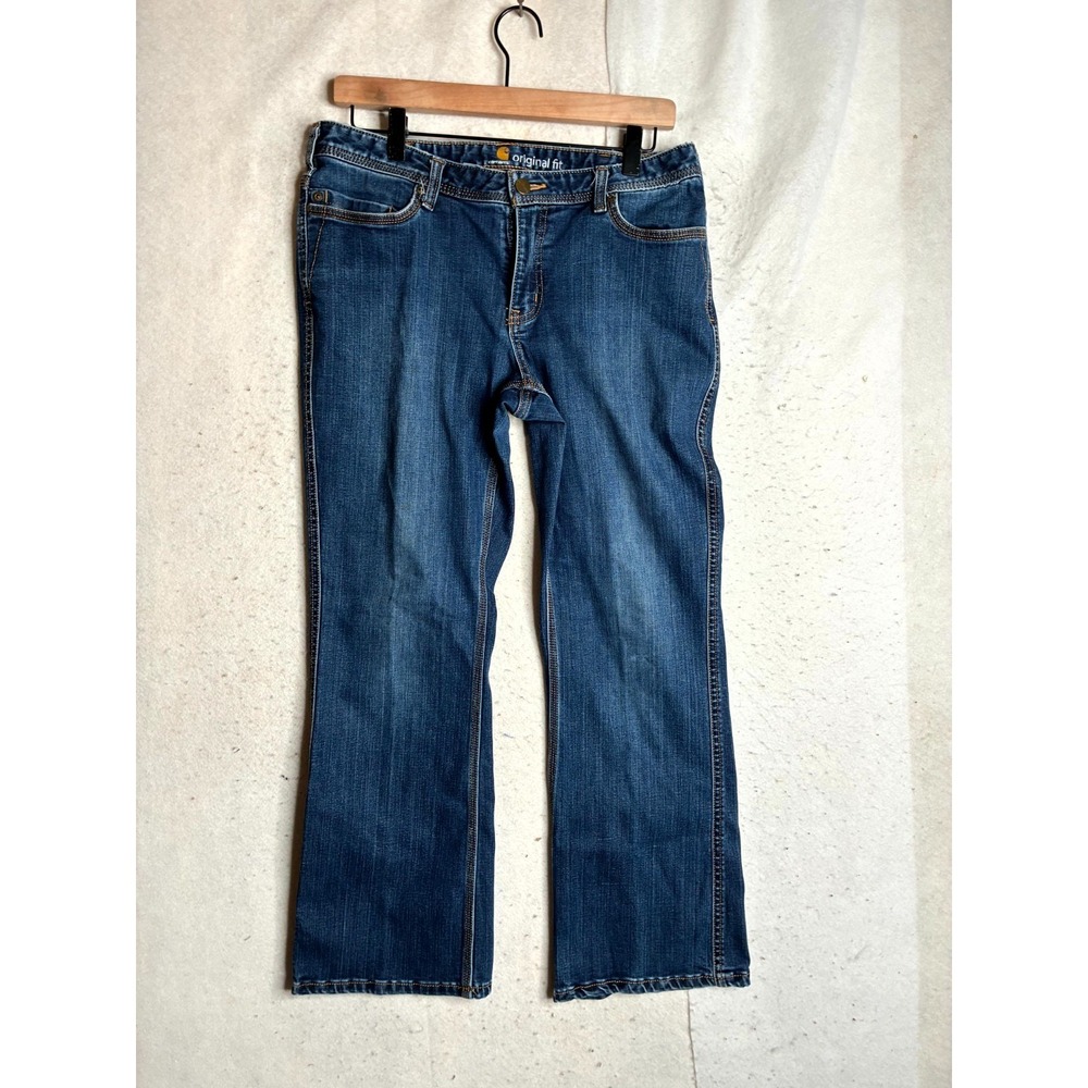 Carhartt Jasper Jeans Women's 12 Blue Denim Original Fit Triple Stitch Straight